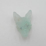 Chrysoprase Carved Wolf Head Pendant Bead 24x17x10mm