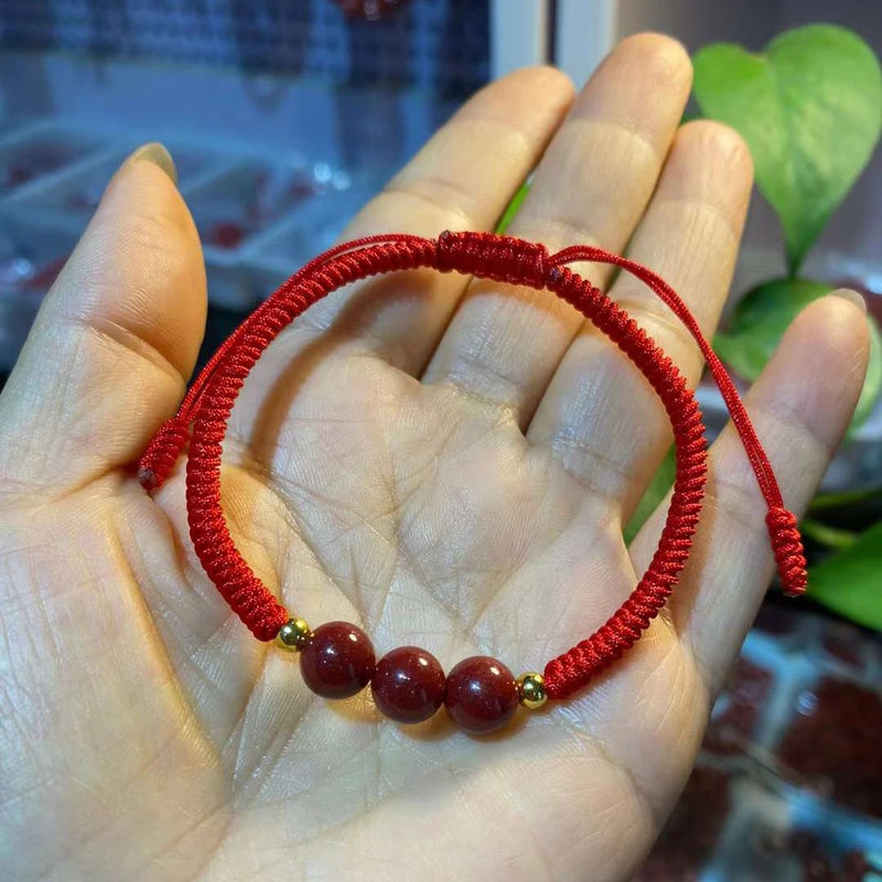 Cinnabar Bracelets Beads Talisman Stretchable Elastic Bracelets