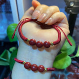 Cinnabar Bracelets Beads Talisman Stretchable Elastic Bracelets