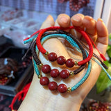 Cinnabar Bracelets Beads Talisman Stretchable Elastic Bracelets