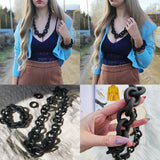 Vintage Mandalorian Pendant Necklace for Women Rubber Long Circle Choker Jewelry