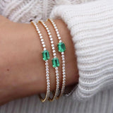 Claw Green Crystal Bracelet Rhinestone Chain Cube Adjustable Hand Jewelry