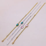 Claw Green Crystal Bracelet Rhinestone Chain Cube Adjustable Hand Jewelry