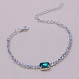 Claw Green Crystal Bracelet Rhinestone Chain Cube Adjustable Hand Jewelry