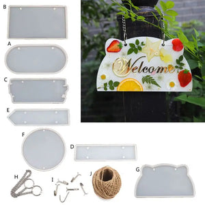 Welcome Card Door Number Plate Resin Mold DIY Crafts Tools