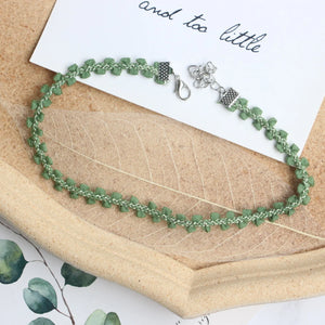 Green Choker Collarbone Chain Fairy Lace Necklace Women