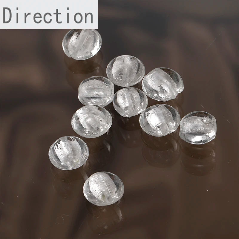 Flat Glass Beads Straight Hole DIY Bracelet Necklace Earrings