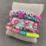 Colorful Bead Tassel Bracelet with Butterfly Pendant