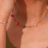 Y2K Colorful Flower Charm Jewelry Set