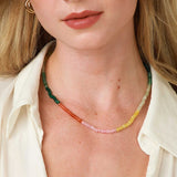 Glass Bead Choker Necklace for Women Boho Collares