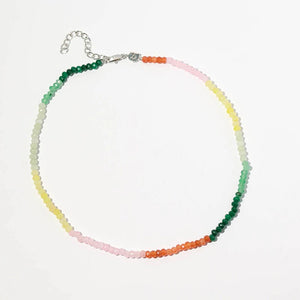 Glass Bead Choker Necklace for Women Boho Collares