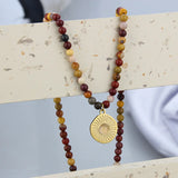 Colorful Natural Stone Beaded Necklace Bohemian Pendant Collier Femme