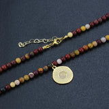 Colorful Natural Stone Beaded Necklace Bohemian Pendant Collier Femme