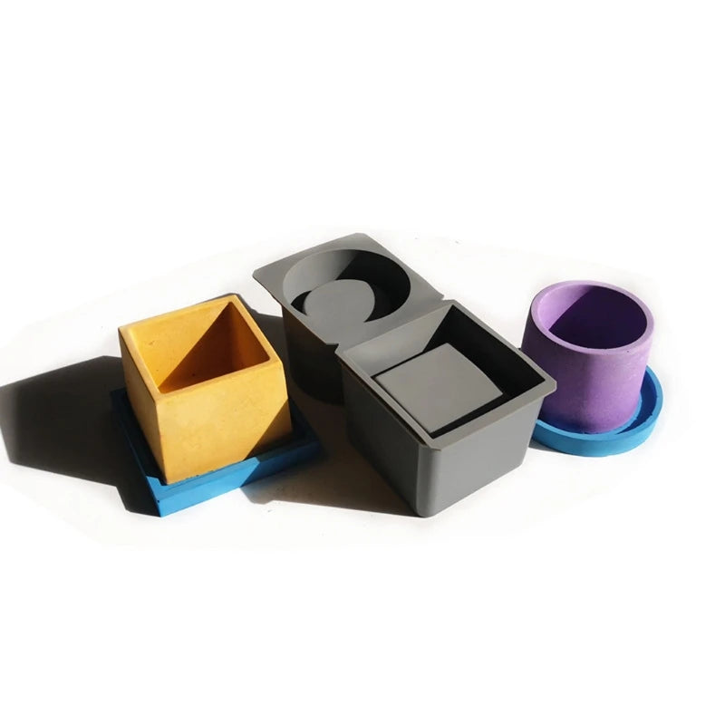 Square Round Resin Plant Mold for DIY Art Crafts