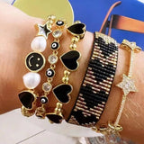 Copper Alloy Bead Elastic Bracelet in Multiple Colors