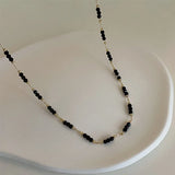Copper Metal Link Chains Crystal Necklace For Women