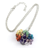 Copper Wire Wrap Crystal Tree Of Life Necklace