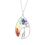 Copper Wire Wrap Crystal Water Drop Pendant Necklace Giraffe