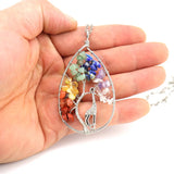 Copper Wire Wrap Crystal Water Drop Pendant Necklace Giraffe