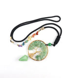 Copper Wire Wrapped Crystal Tree Of Life Necklace