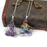 Copper Wire Wrapped Crystal Yogi Necklace Tree of Life Choker