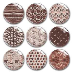 Winter Pattern Coffee Beans Glass Cabochons DIY Jewelry Making
