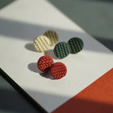Christmas Holiday Colors Floral Wreath Polymer Clay Dangle Earrings Set
