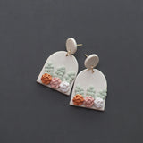 Irregular Floral Polymer Clay Earring Dangle Sets