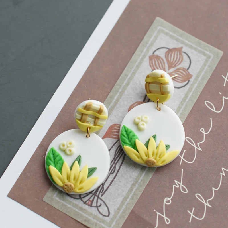 Floral Polymer Clay Earrings - Party Set3