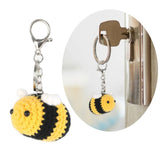 Crochet Bees Keychain Backpack Charm Key Holder Handbag Bag Purse