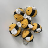 Crochet Bees Keychain Backpack Charm Key Holder Handbag Bag Purse