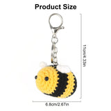 Crochet Bees Keychain Backpack Charm Key Holder Handbag Bag Purse