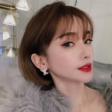 925 Silver Cross Diamond Drop Earrings Wedding Party Jewelry