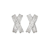 925 Silver Cross Diamond Drop Earrings Wedding Party Jewelry