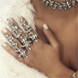 Crystal Adjustable Statement Open Rings 3PCS Set Bridal Wedding Jewelry