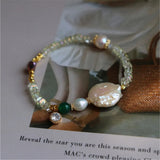 Crystal Beads Women Bracelet Natural Button Pearl Romantic Girl Gift