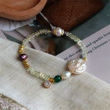 Crystal Beads Women Bracelet Natural Button Pearl Romantic Girl Gift