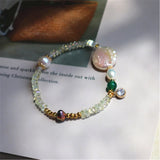 Crystal Beads Women Bracelet Natural Button Pearl Romantic Girl Gift