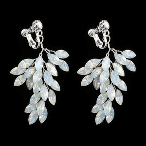 Crystal Clip On Earrings Girls Bridal Drop Earring Party Jewelry
