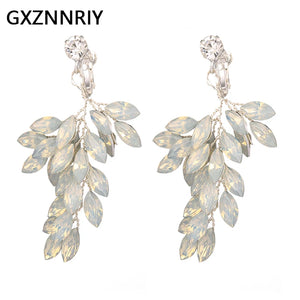 Crystal Clip On Earrings Girls Bridal Drop Earring Party Jewelry