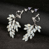 Crystal Clip On Earrings Girls Bridal Drop Earring Party Jewelry