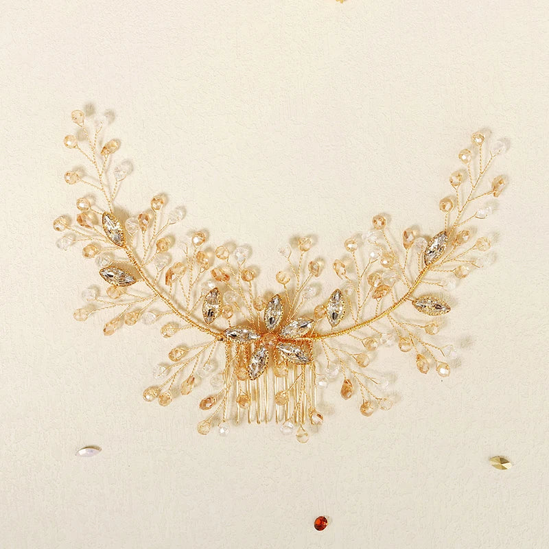 Crystal Flower Hair Combs Clips Bridal Wedding Accessories