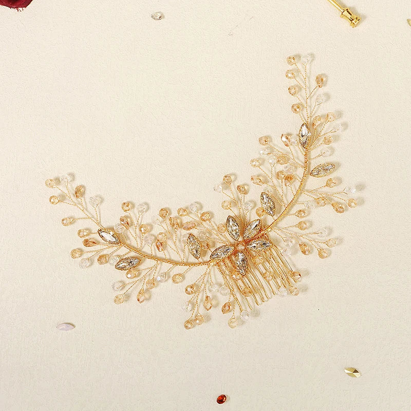 Crystal Flower Hair Combs Clips Bridal Wedding Accessories