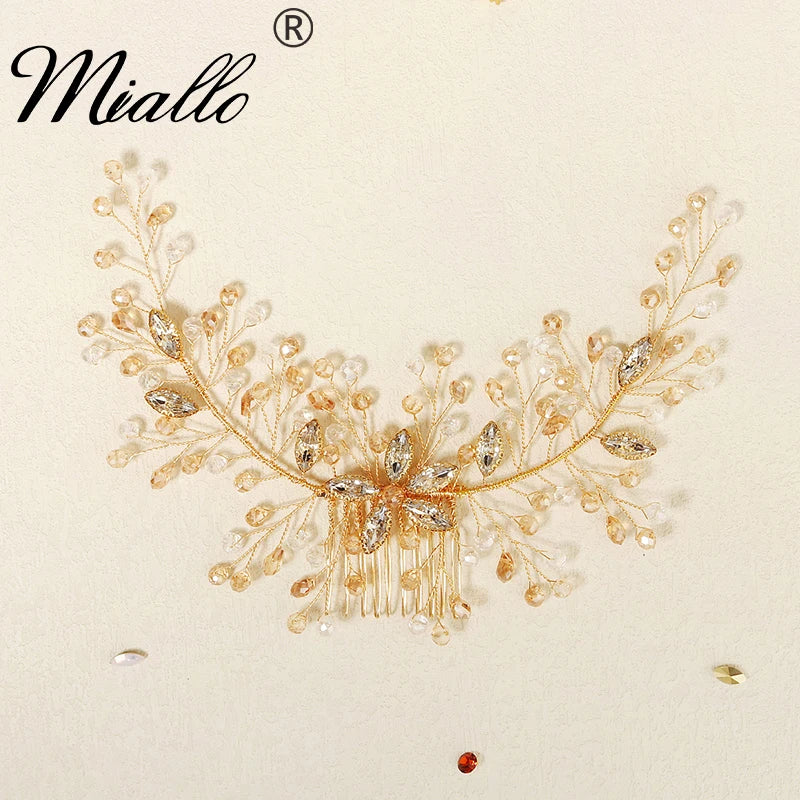 Crystal Flower Hair Combs Clips Bridal Wedding Accessories