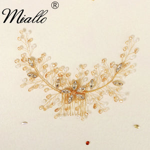 Crystal Flower Hair Combs Clips Bridal Wedding Accessories