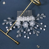 Crystal Flower Hair Combs Clips Jewelry for Women