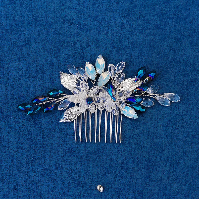 Crystal Flower Hair Combs Clips for Women Bridal Wedding Accessories