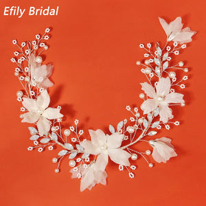 Crystal Flower Headband Pearl Bridal Wedding Hair Accessories