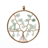 Crystal Quartz Pendant Necklace Chakra Tree of Life Reiki Healing Jewelry