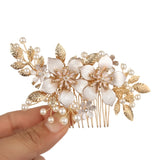 Crystal Rhinestone Pearl Hair Comb Bridal Headpiece Wedding Hair Jewelry